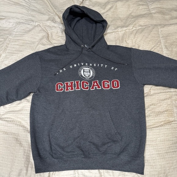 The University Of Chicago Dark Gray Champion Hoodie Pullover Men Size Medium - Picture 10 of 11